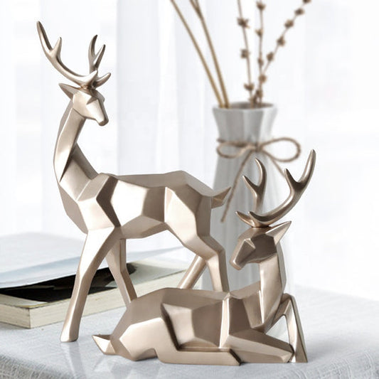 Matt Gold Deer Pair