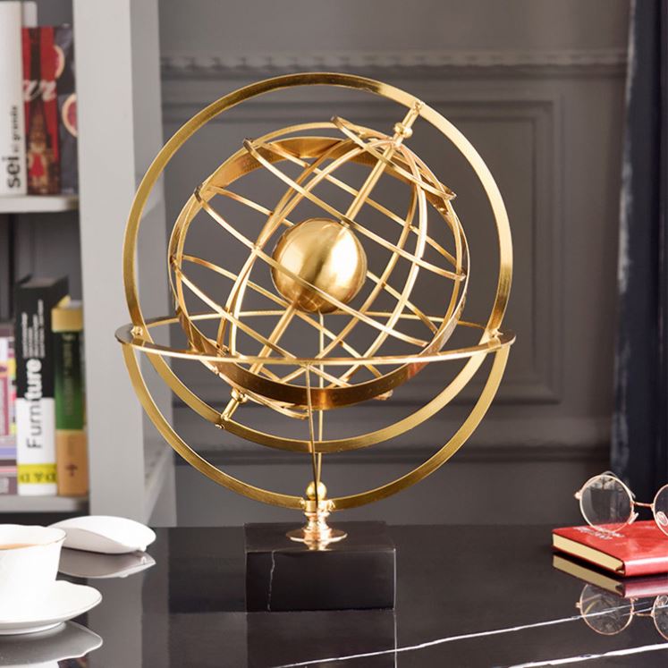 Gold Globe Marble Base Set