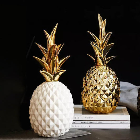 White & Gold Pineapple Décor