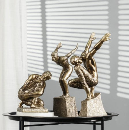 Sports Man Sculpture Decor Set