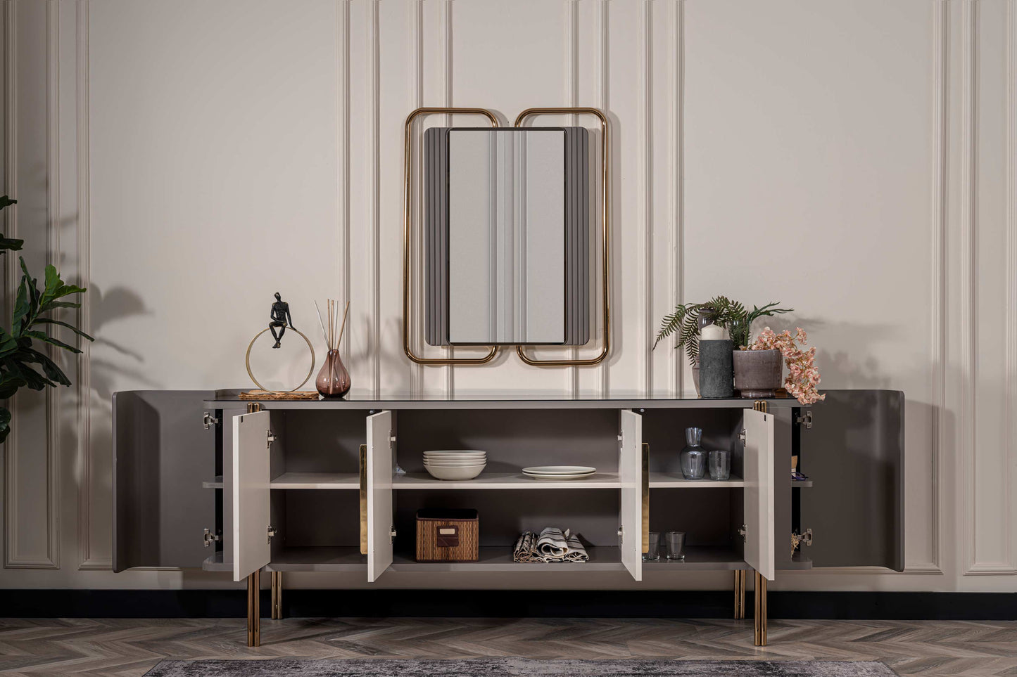 FLORYA - Buffet Cabinet with Mirror